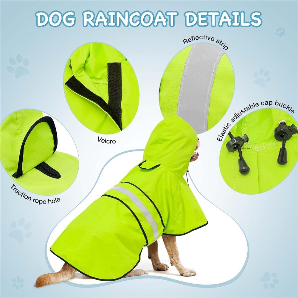 Dog Raincoat - Reflective Pet Dog Raincoat view 2