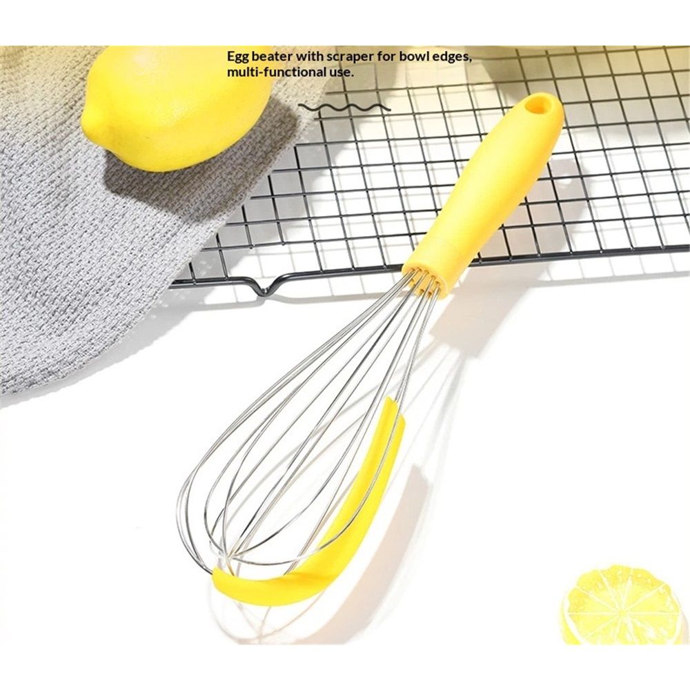 Manual Whisk - Silicone Scraper - Bat and Collect Mix - Stainless Steel view 3
