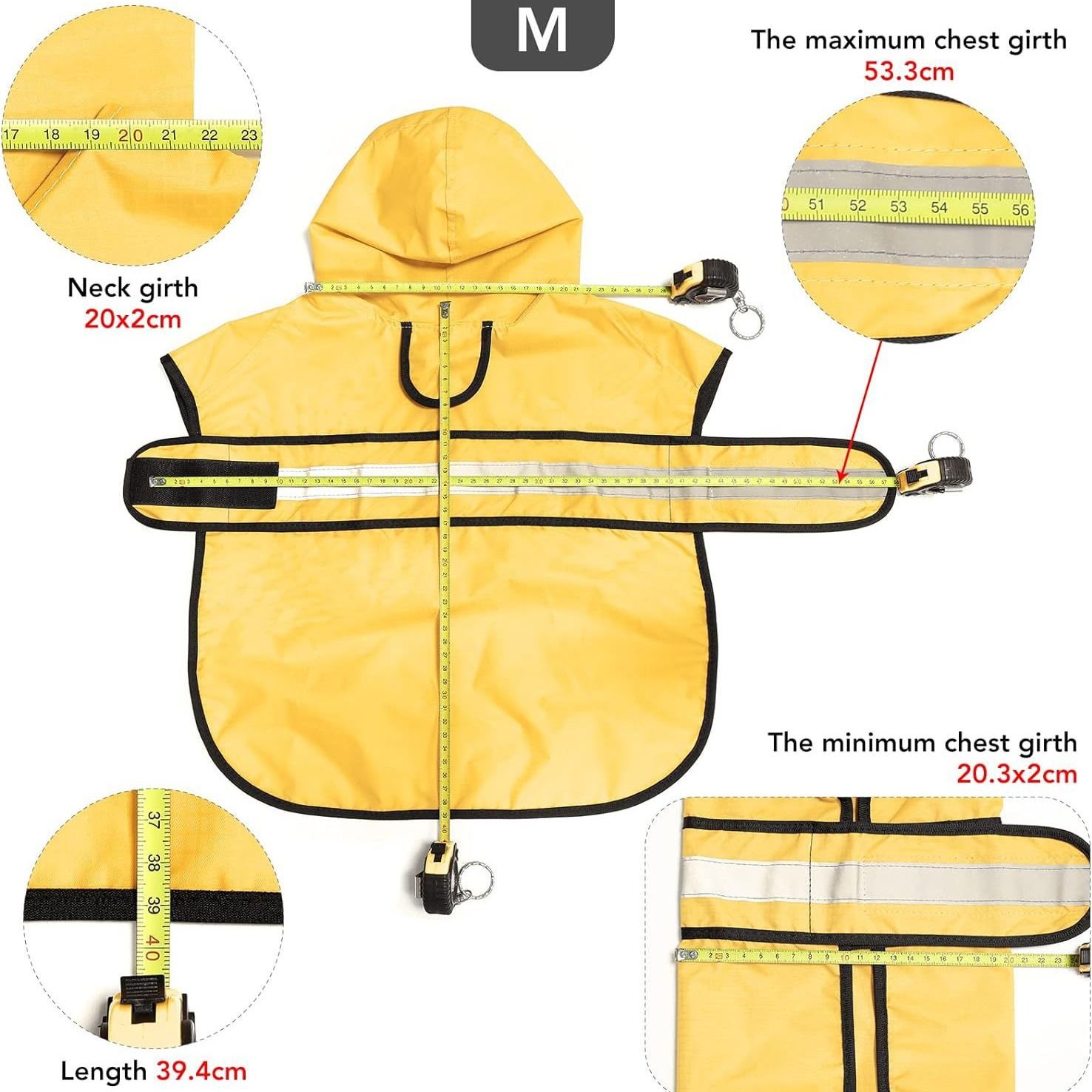 Dog Raincoat Waterproof Reflective - Lightweight Breathable Hooded Poncho Rain view 4