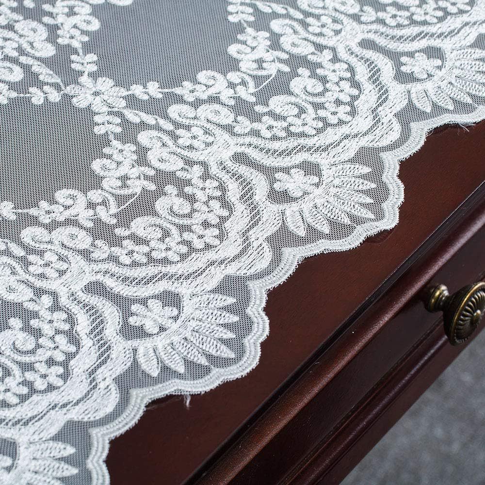 Rectangle Table Runner Lace Embroidered Table Runners with Exquisite Vintage view 5