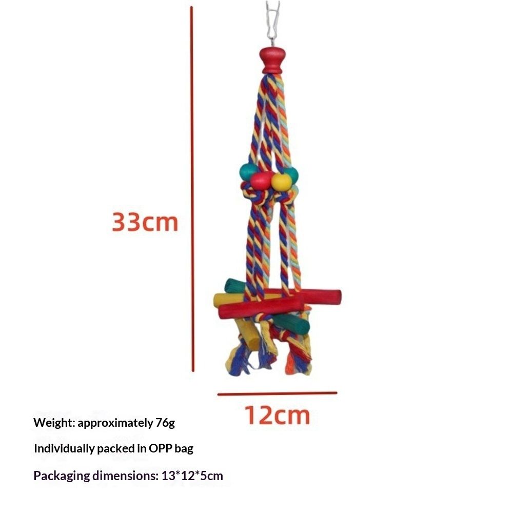 2pcs Bird toys, parrot toys, cotton rope, colorful beads, wooden blocks view 5