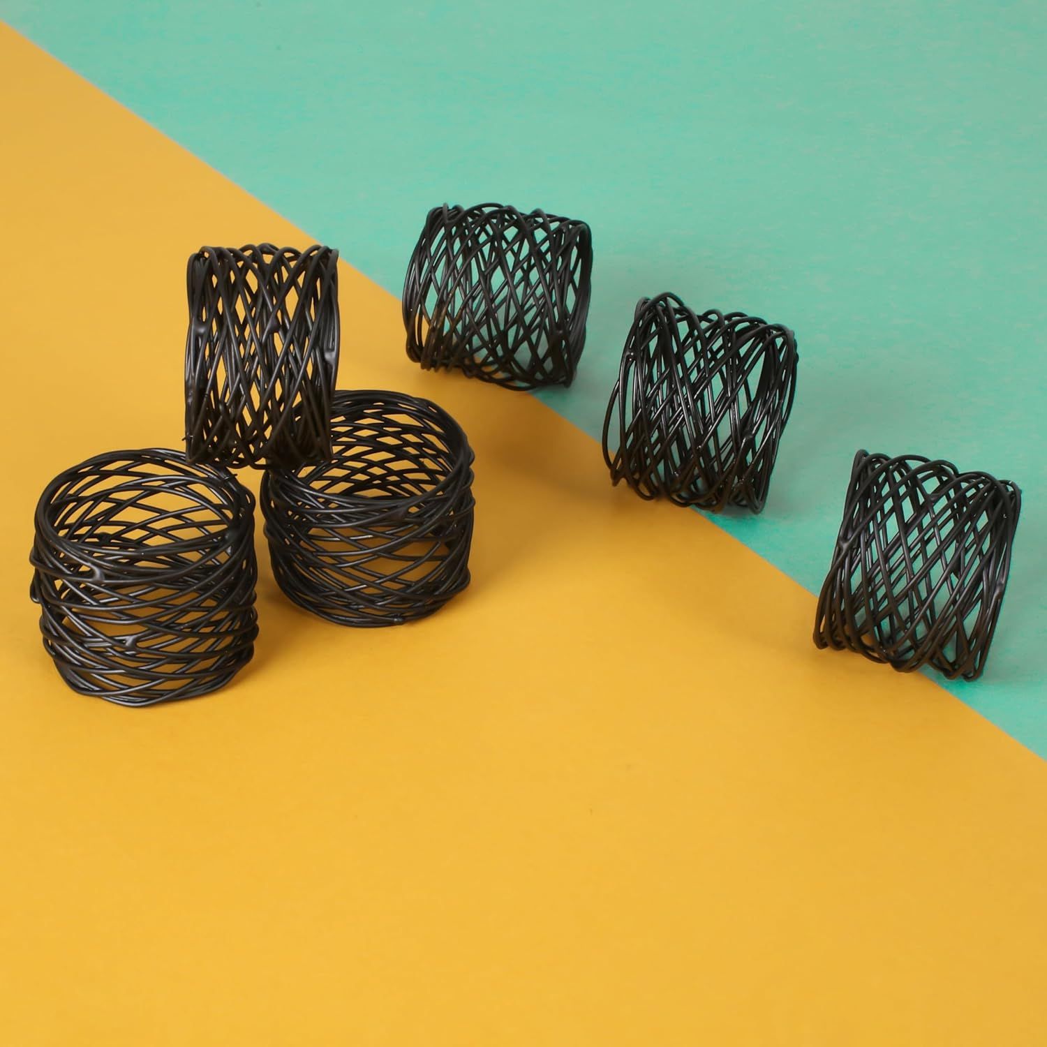 12 Pcs Modern Metal Napkin Rings - Dining Table Decor Napkin Ring Cloth Napkin view 2