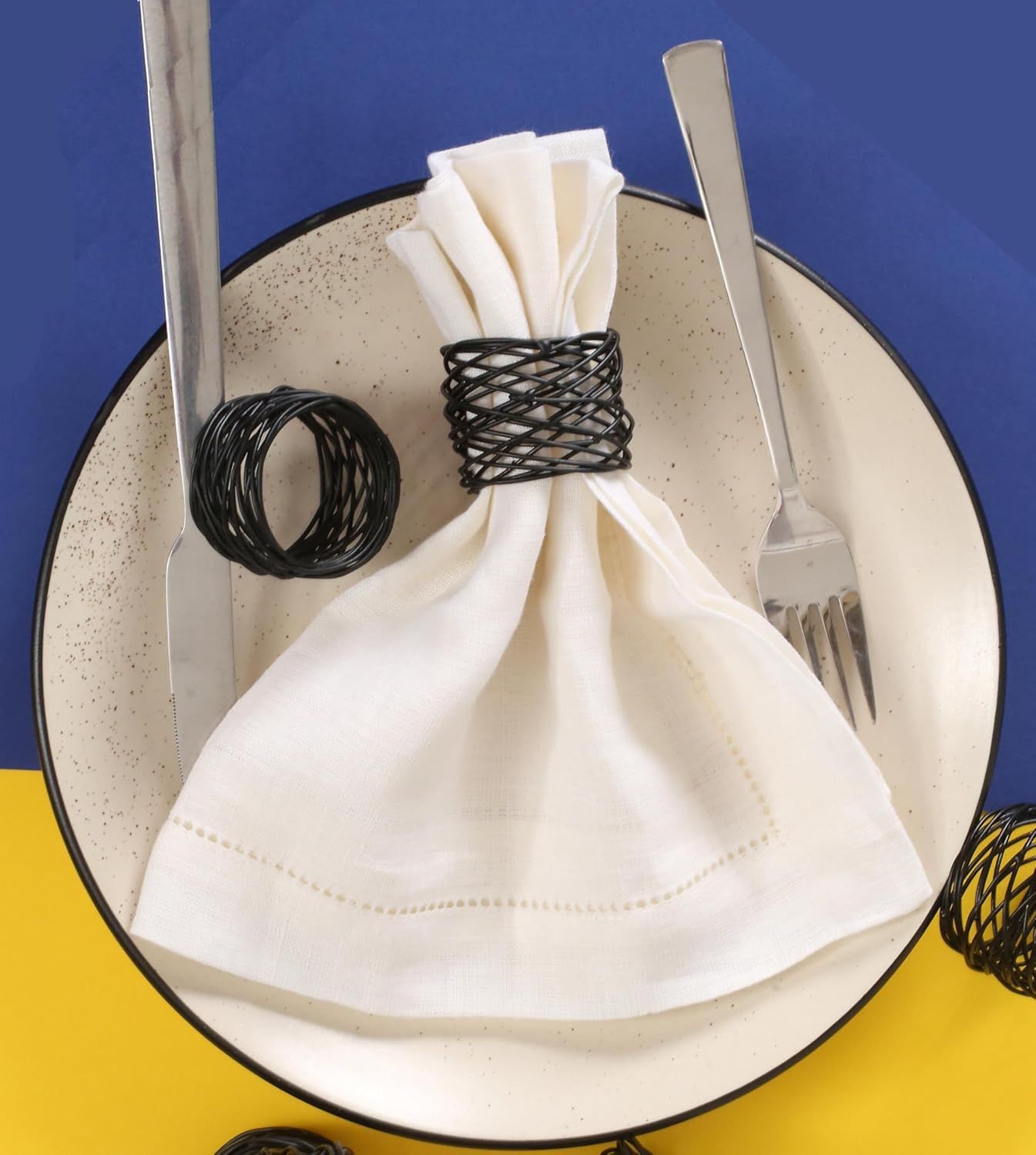 12 Pcs Modern Metal Napkin Rings - Dining Table Decor Napkin Ring Cloth Napkin view 4