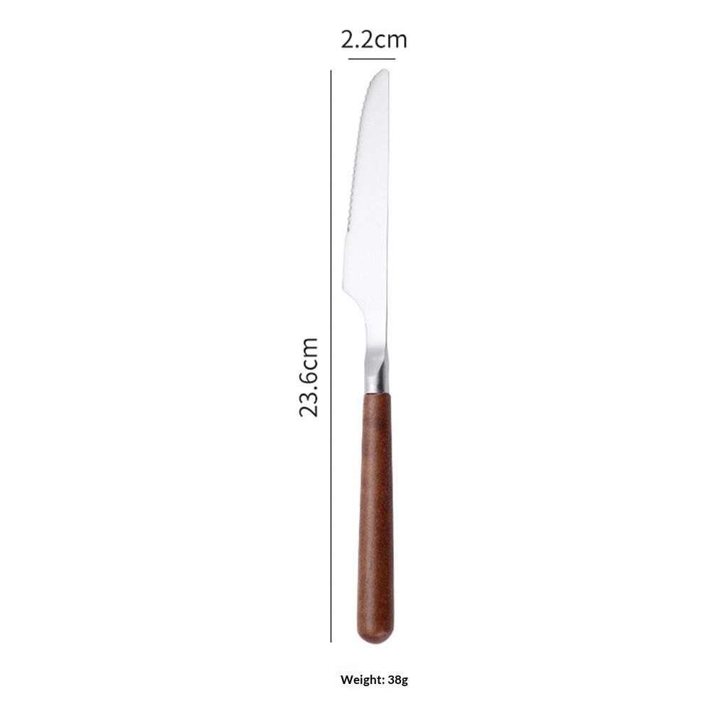 Spoon and Forks Silverware Set With Walnut Wood Handle view 5