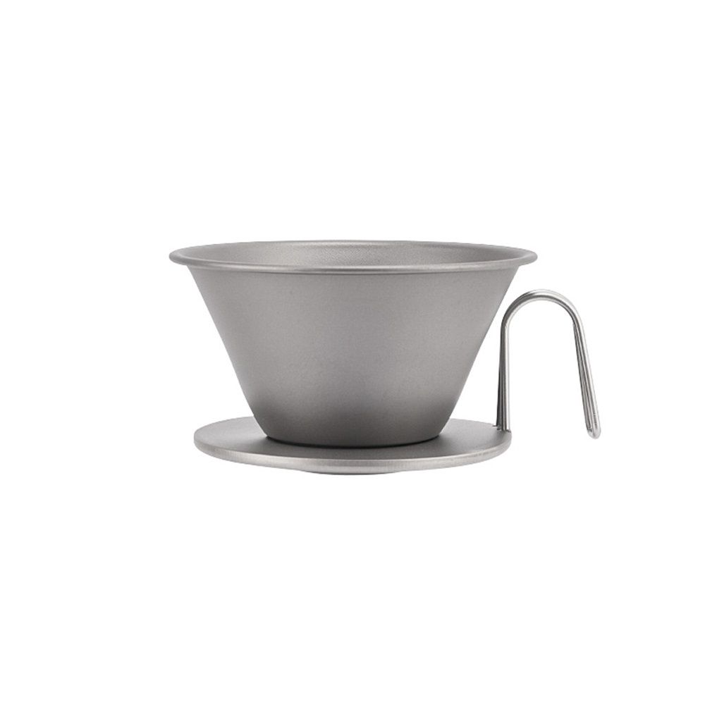 Steel Pour Over Coffee Dripper with Mesh Filter Portable Reusable Cone for