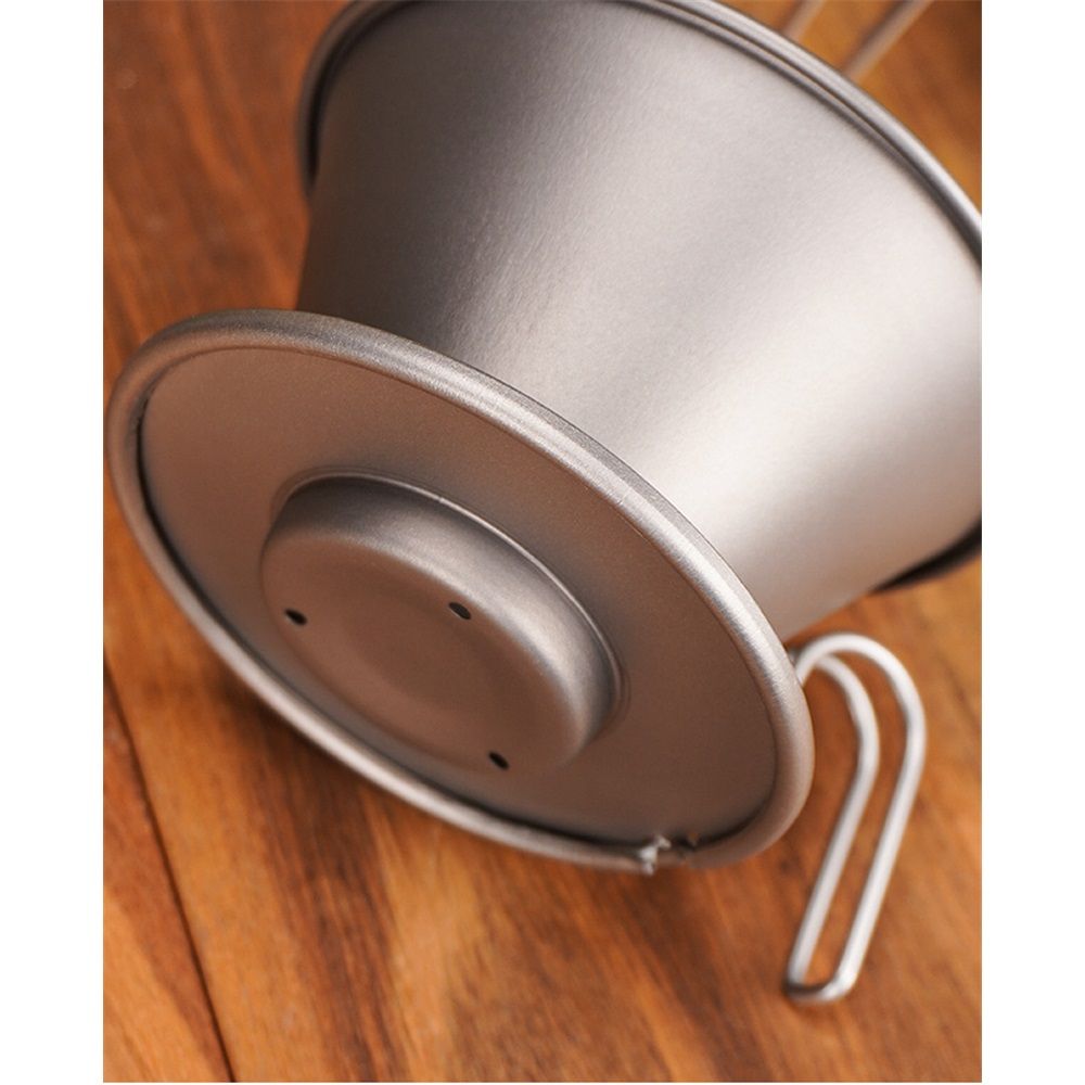Steel Pour Over Coffee Dripper with Mesh Filter Portable Reusable Cone for view 2