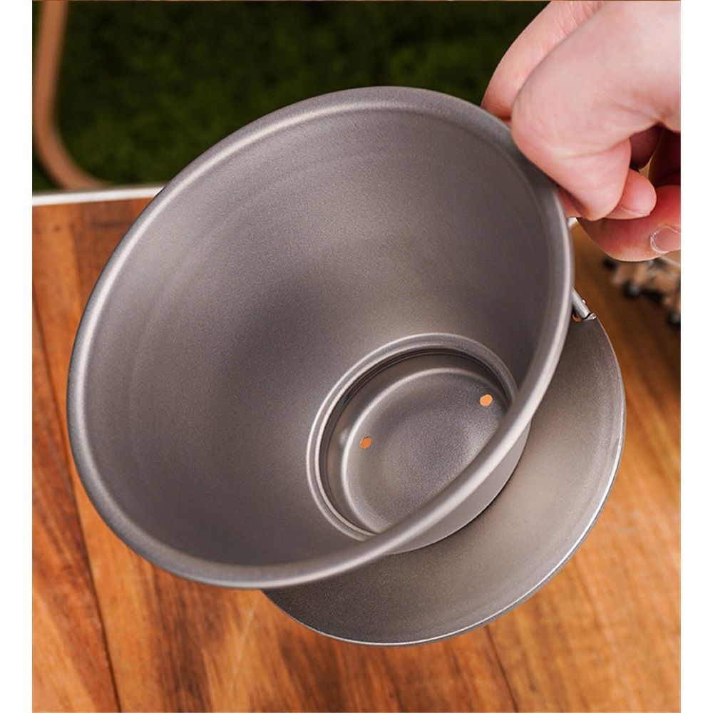 Steel Pour Over Coffee Dripper with Mesh Filter Portable Reusable Cone for view 3