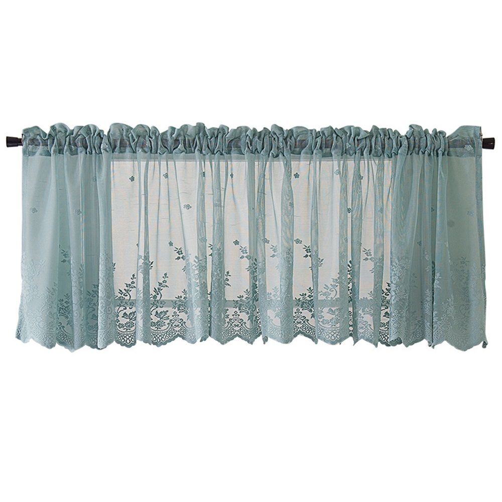 Blue Sheer Valance Curtain for Windows