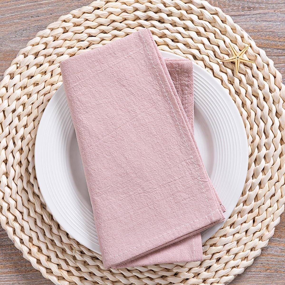 Fall Thanksgiving Washable Reusable Bulk Linen Cotton Napkins Set of 4 16"x16" view 2