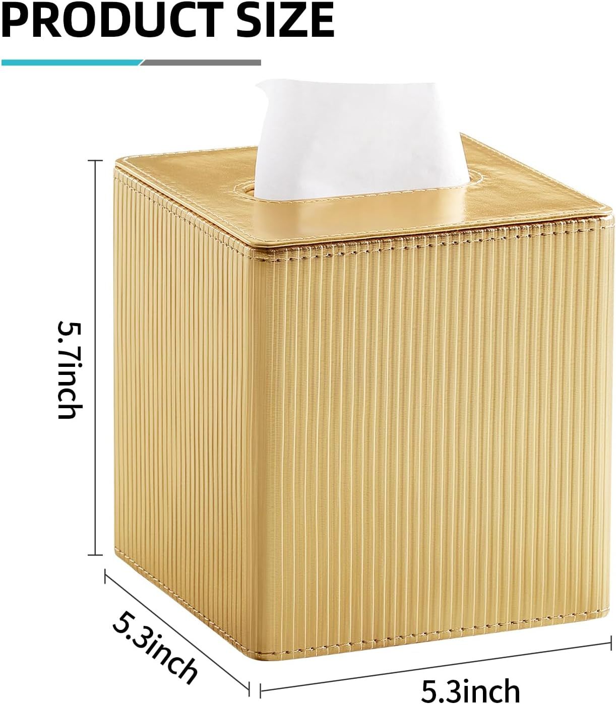 PU Leather Tissue Box Cover Square view 5