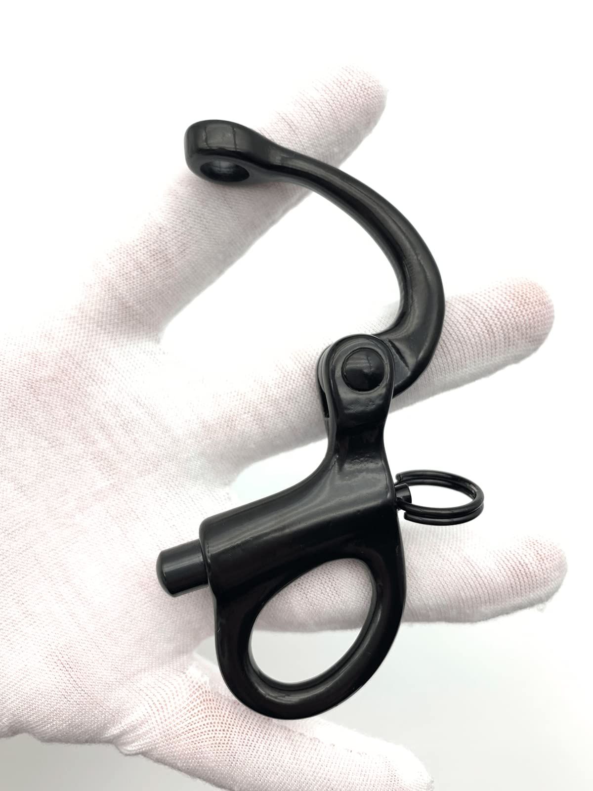 316 Black Fixed Spring Unhooking Hook Hand-Pull Quick-Release Unhooking Hook view 4