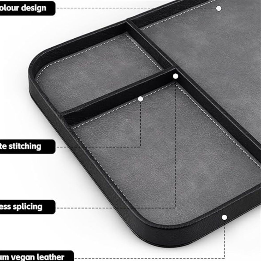 Leather tray - Men's fashionable bedside table storage - Key view 4