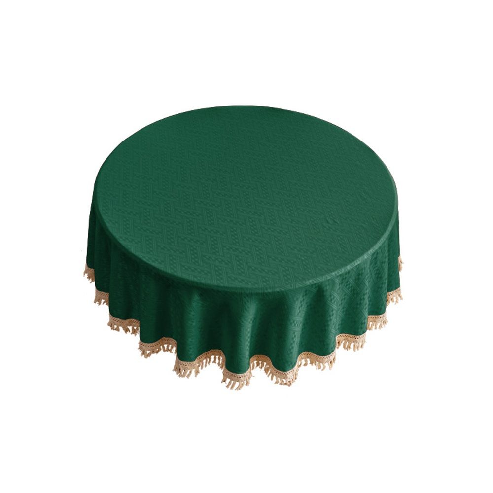 Tablecloth with Tassels, Farmhouse Style GreenTablecloth, Water Resistant