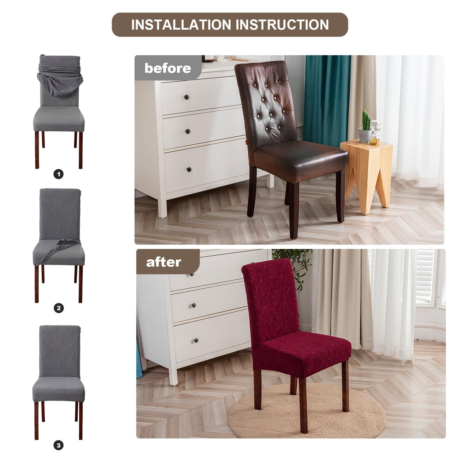 Waterproof Chair Covers for Dining Room Kitchen Chair Covers Dining Chair view 3