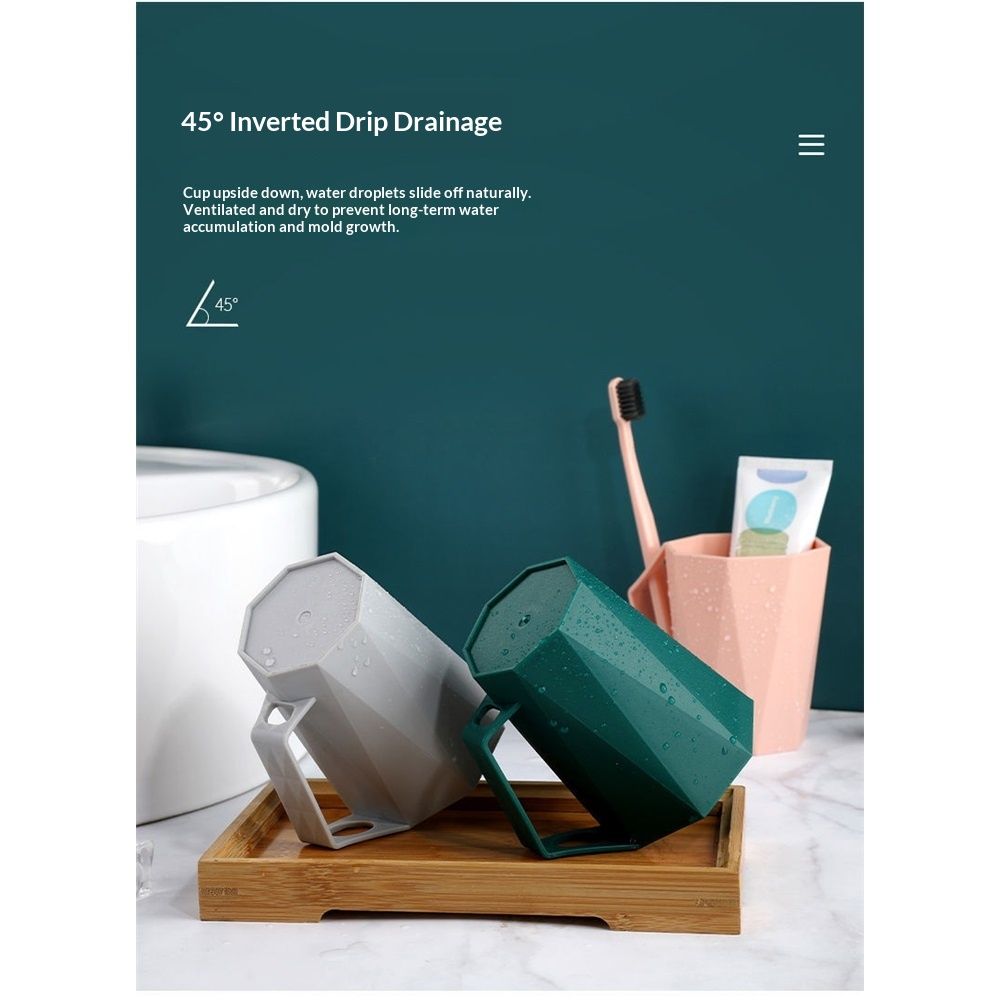 Home diamond shaped washbasin cup with handle for couples view 4