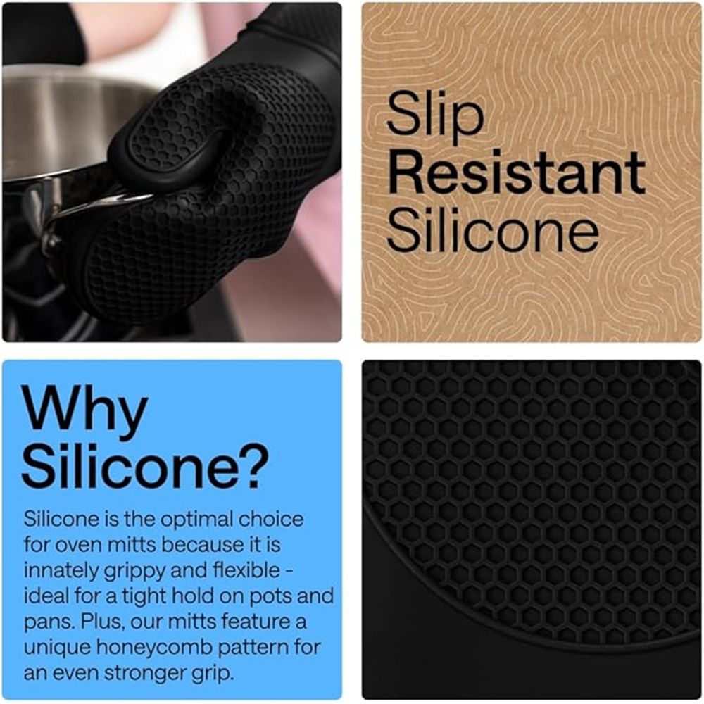 BPA-Free Soft Silicone Oven Mitts view 3