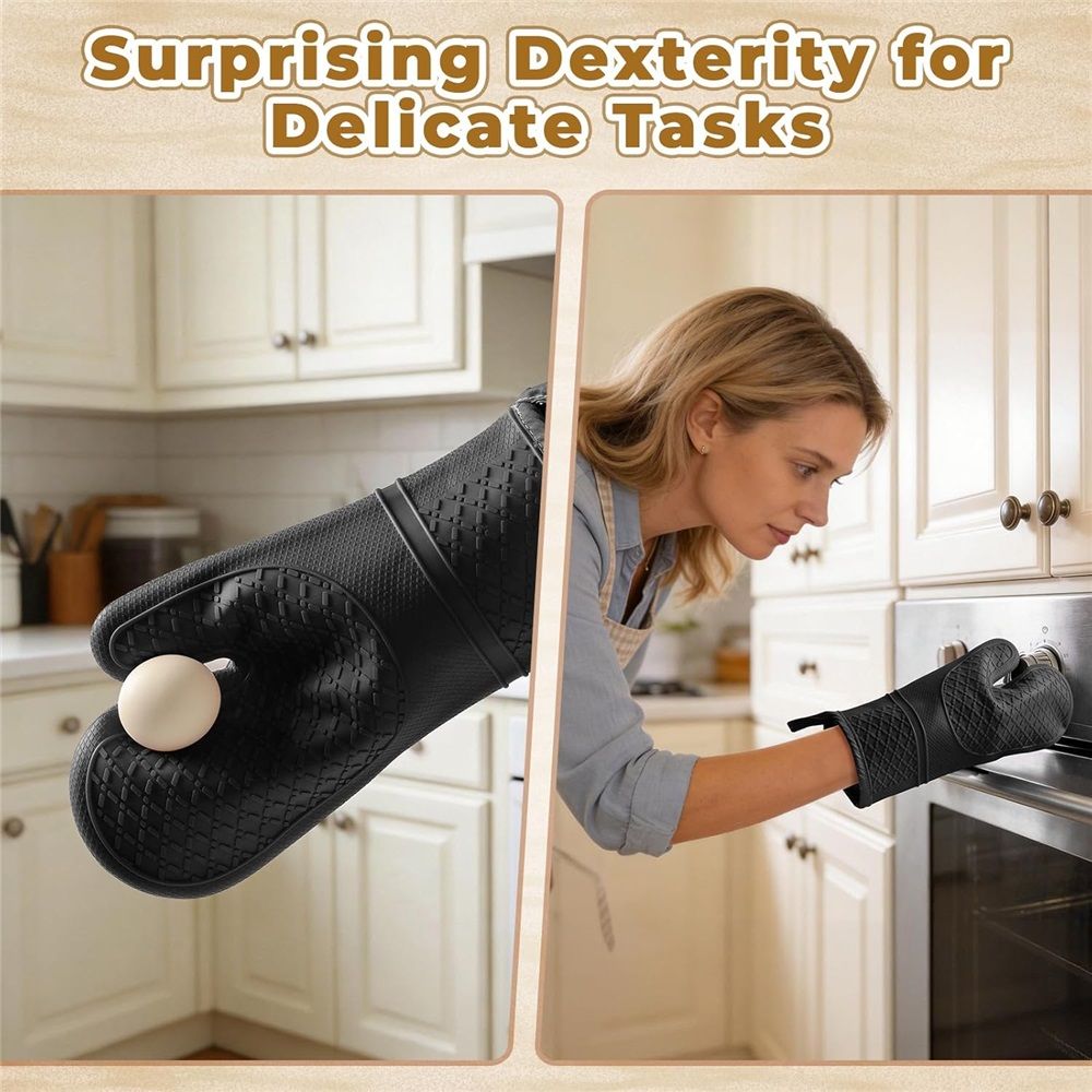 BPA-Free Soft Silicone Oven Mitts view 4