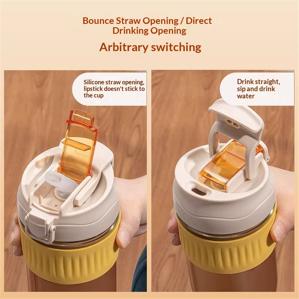 Coffee Mug with Straw & Lid – Multipurpose Jar Style Can Sipper for Green Tea view 2