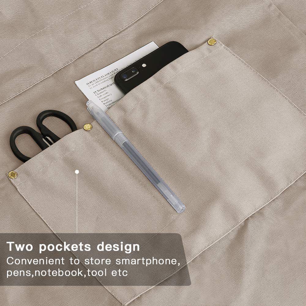 Pottery Apron Split Leg with Large Pocket Canvas Apron with Adjustable Strap view 3