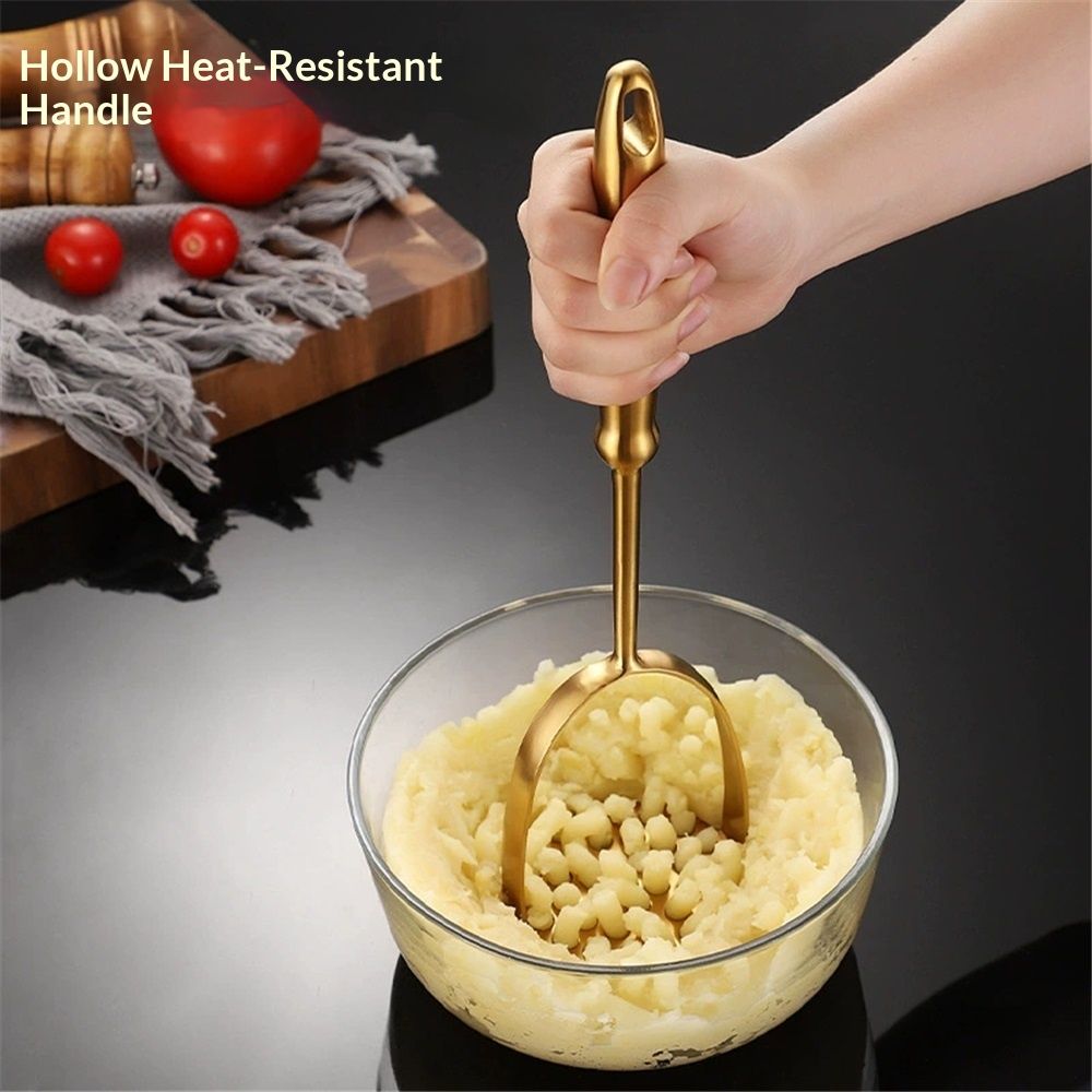 Potato Masher, Dual Arc for Easy, Labor-Saving Mashing, Stainless Steel view 2