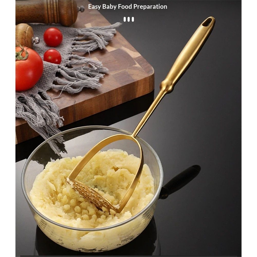 Potato Masher, Dual Arc for Easy, Labor-Saving Mashing, Stainless Steel view 4