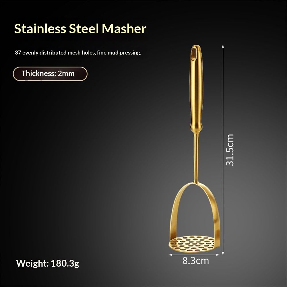 Potato Masher, Dual Arc for Easy, Labor-Saving Mashing, Stainless Steel view 5