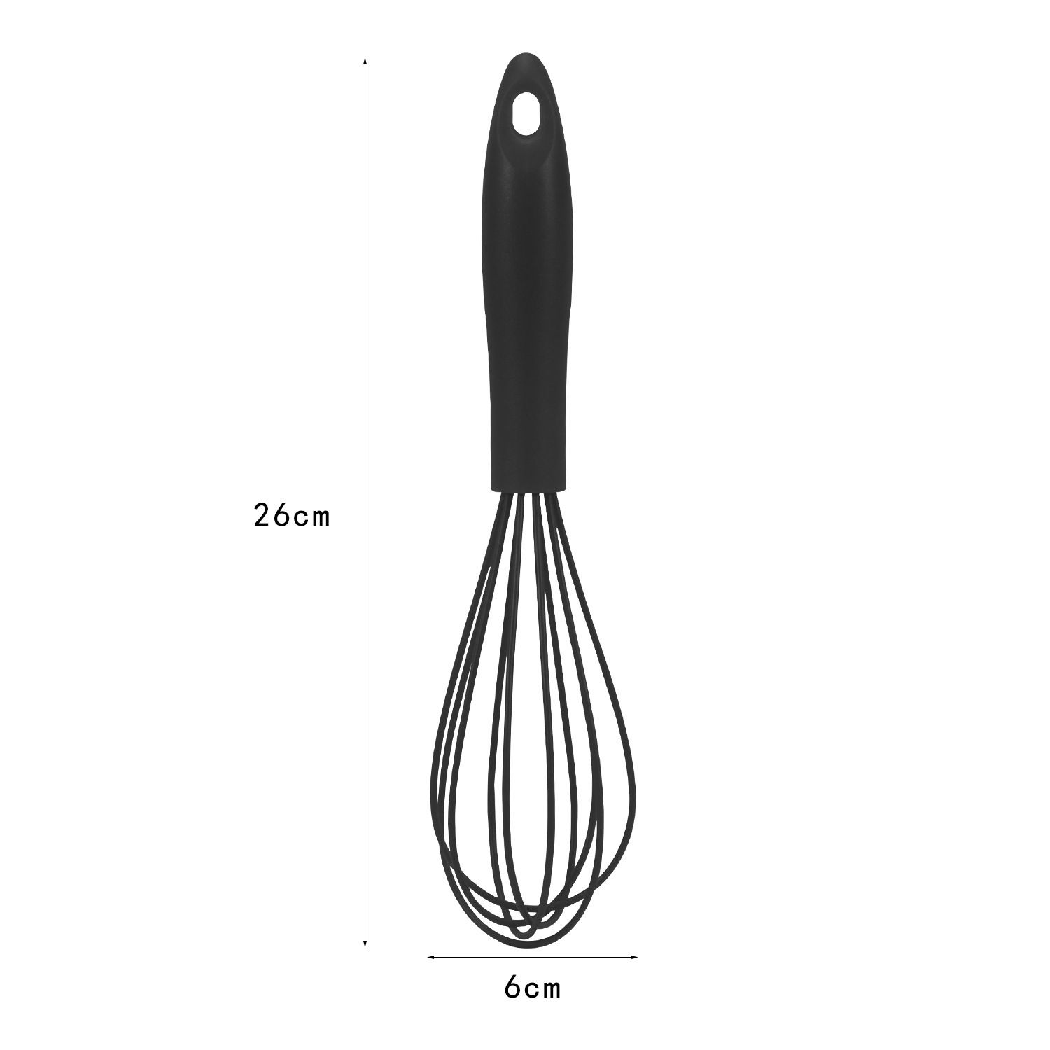 1Pc Black Mini Silicone Whisks view 5