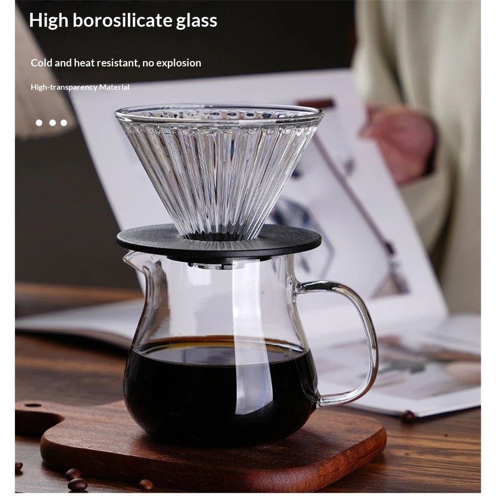 Glass Coffee Dripper , Borosilicate Glass & Collar, glass coffee filter cup view 3