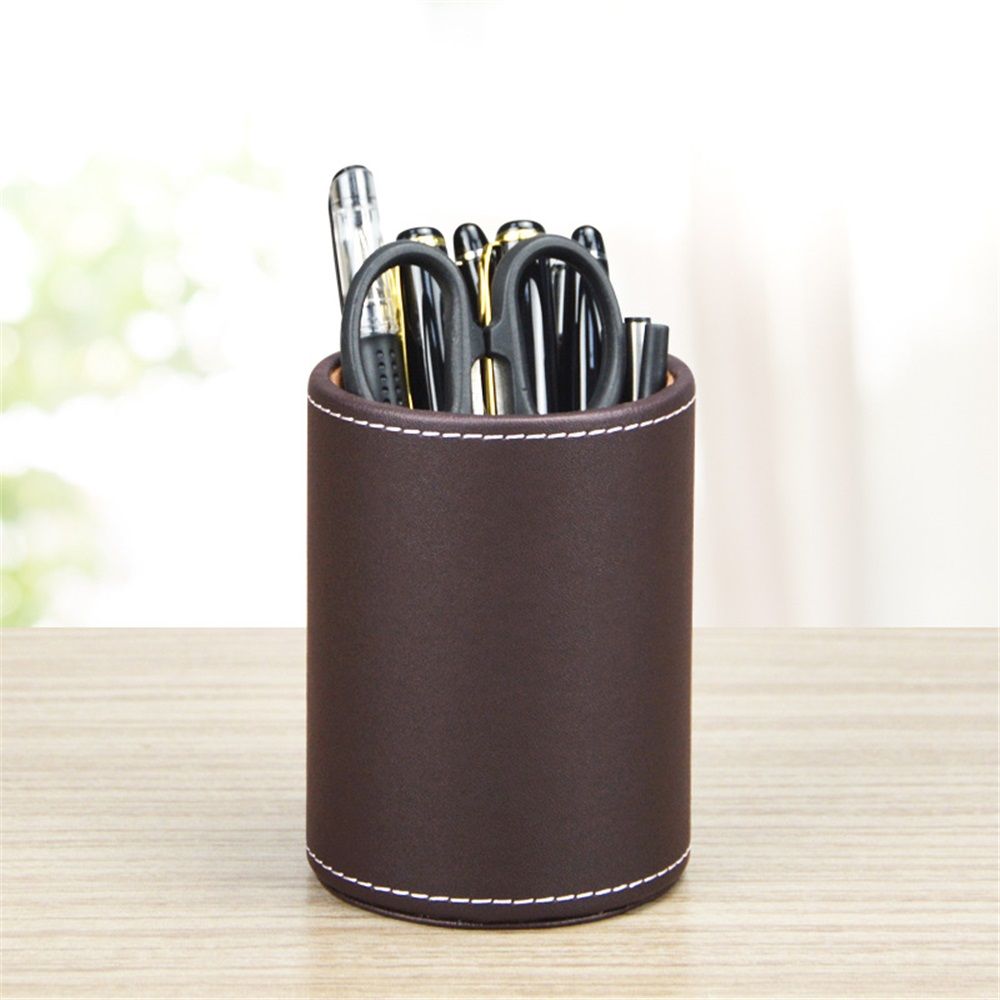 PU Leather Pencil Pen Holder Cup Stand view 3