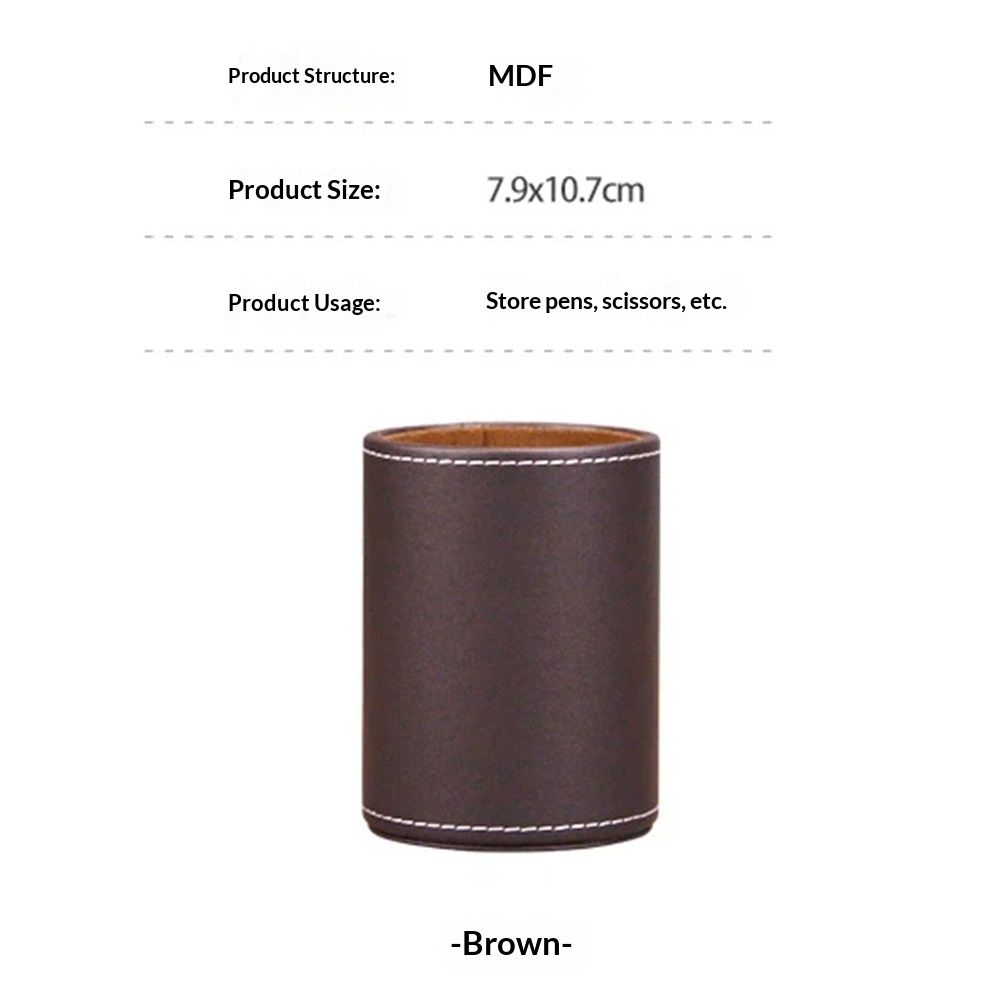 PU Leather Pencil Pen Holder Cup Stand view 5