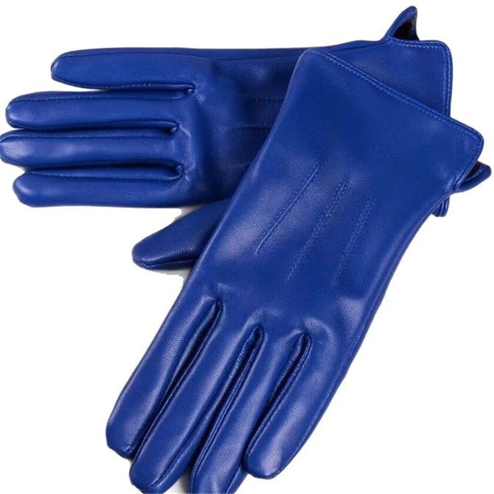 Winter women's warm leather gloves