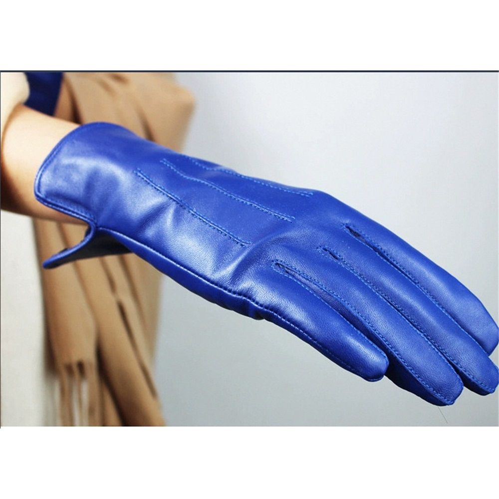Winter women's warm leather gloves view 2