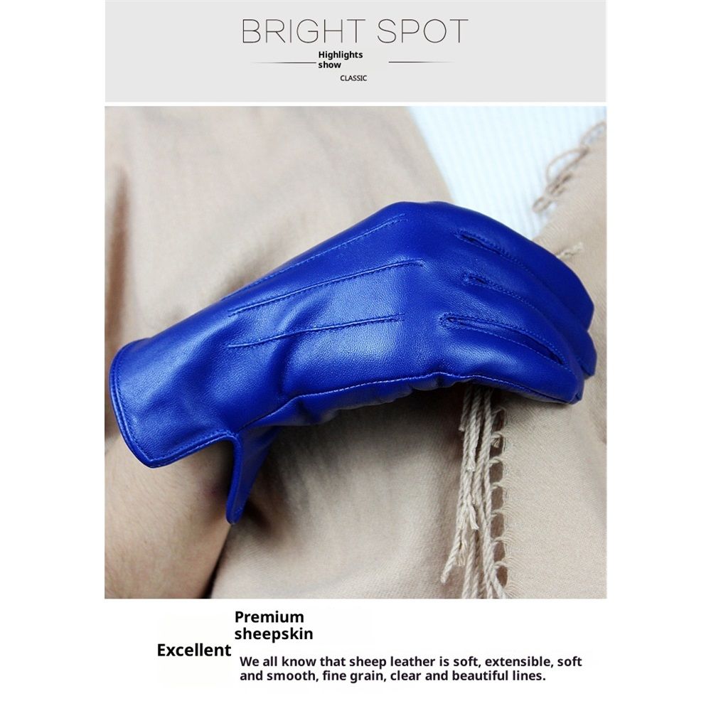 Winter women's warm leather gloves view 3