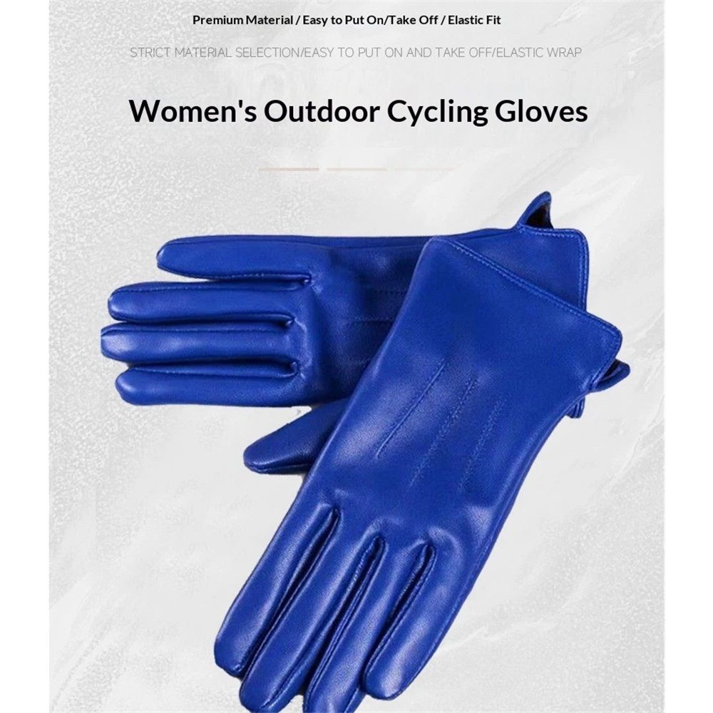 Winter women's warm leather gloves view 4
