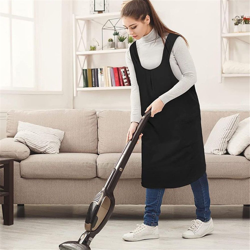 Apron Halter Cross Back Bandage X Shape Aprons Two Pockets Apron for Women view 4