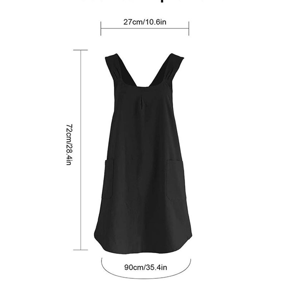 Apron Halter Cross Back Bandage X Shape Aprons Two Pockets Apron for Women view 5