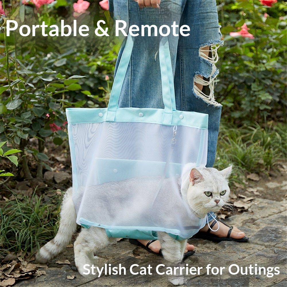 Mesh Dog Sling for Small Dogs and Cats-Light & Breathable Cat Carrier Pouch view 2
