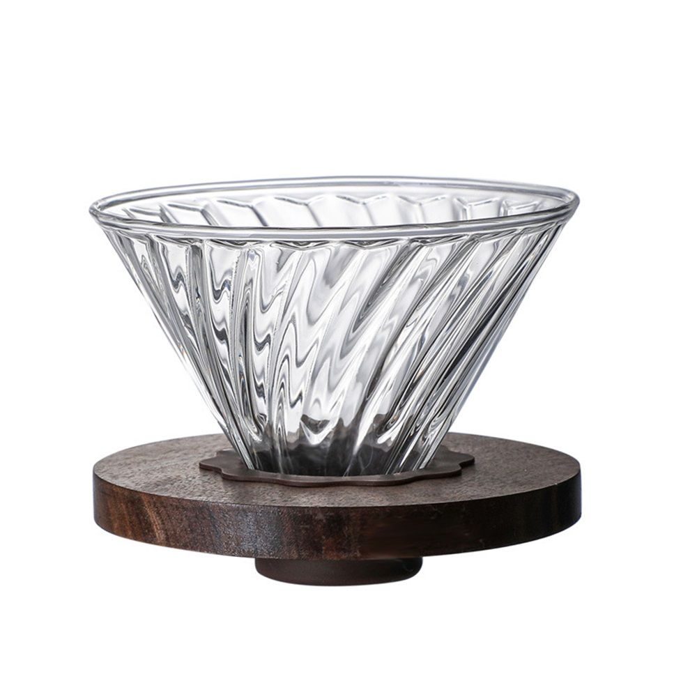 Heat Resistant Glass, Permeable, Coffee Dripper, Black walnut tray, 02, Coffee