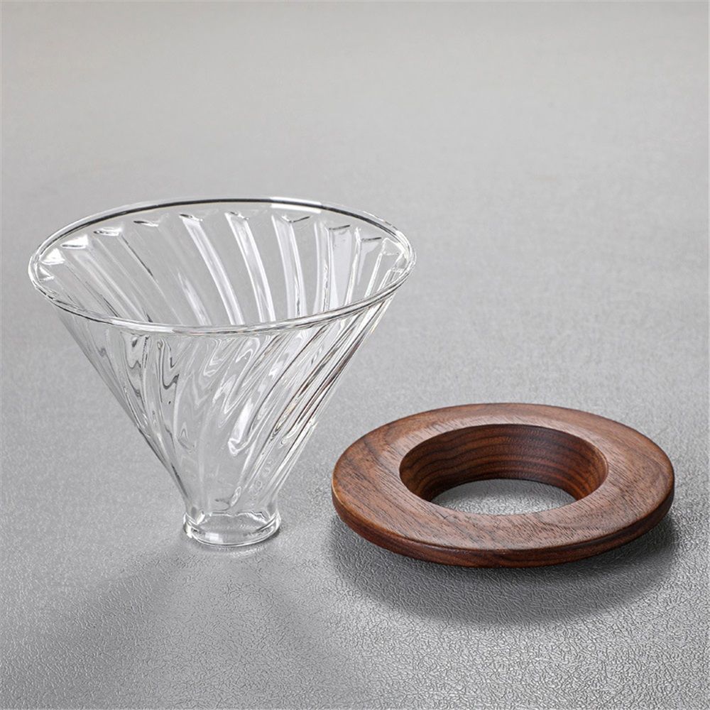 Heat Resistant Glass, Permeable, Coffee Dripper, Black walnut tray, 02, Coffee view 3