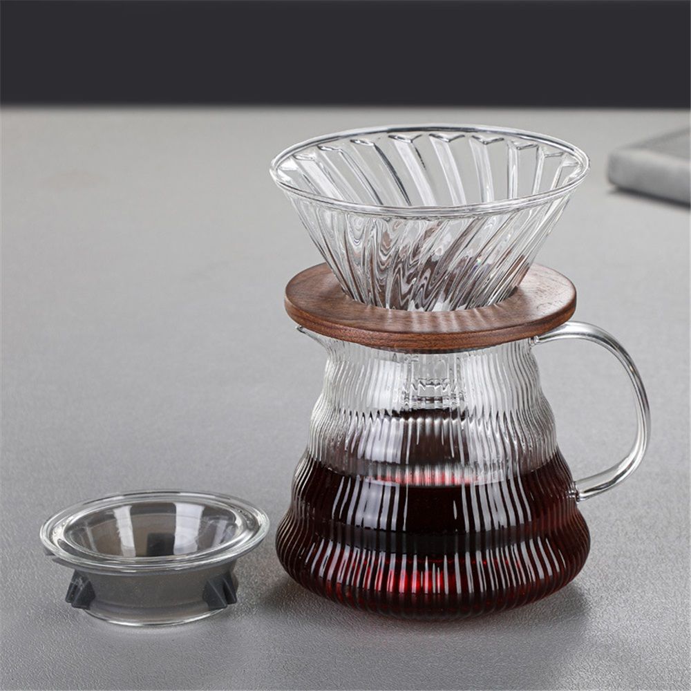 Heat Resistant Glass, Permeable, Coffee Dripper, Black walnut tray, 02, Coffee view 4