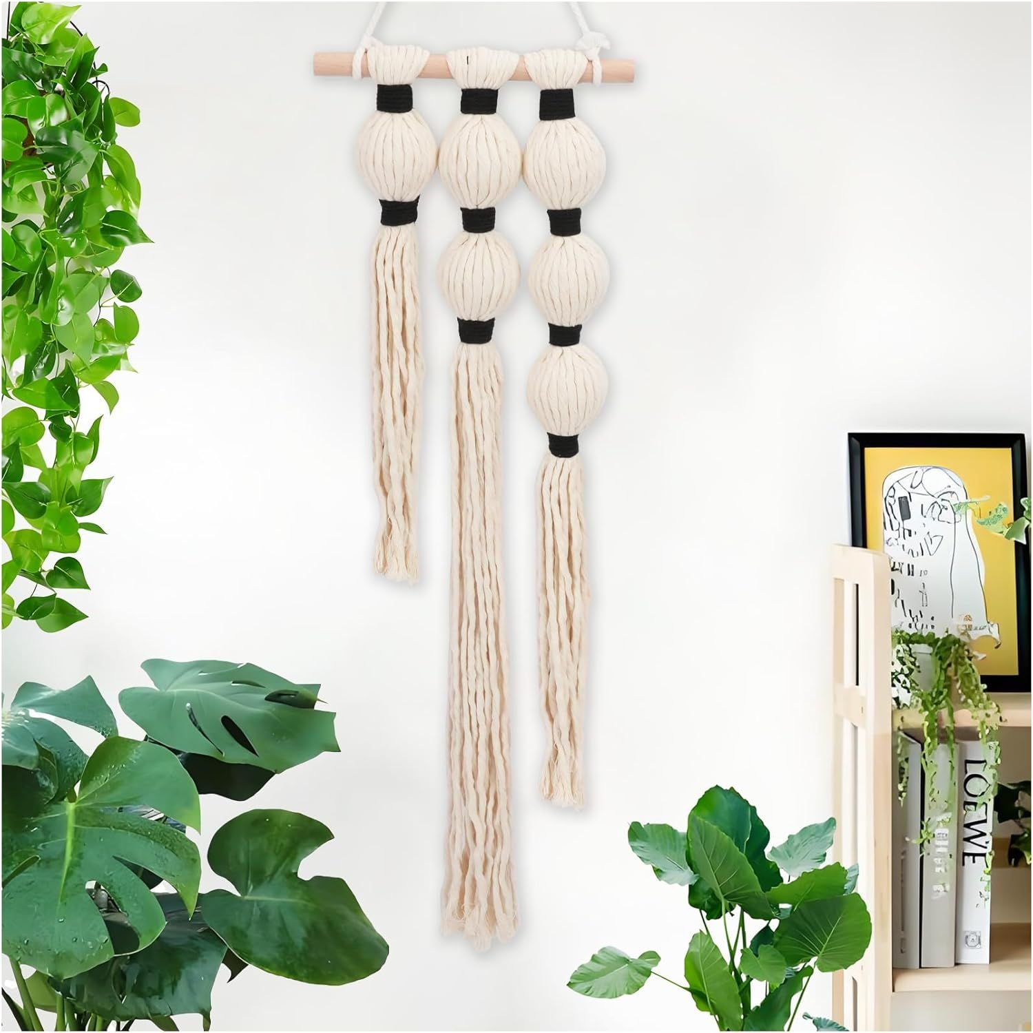 Wall Hanging Tassels Sphericity Cotton Textile for Bedroom Living Room Decor view 2