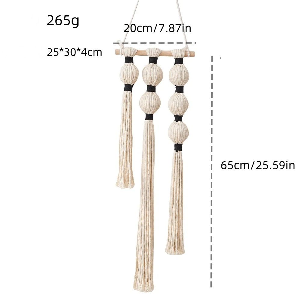 Wall Hanging Tassels Sphericity Cotton Textile for Bedroom Living Room Decor view 5