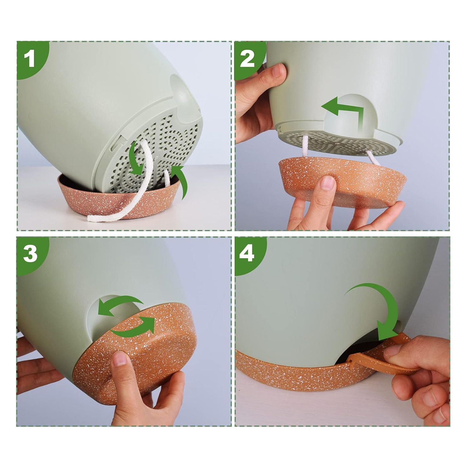 Plant Pots Indoor Set of 5 Self Watering Planters for Indoor Plants with view 4