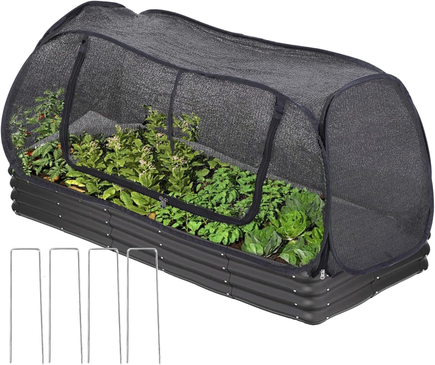 Garden Cover for Raised Beds Pop-Up Mesh Plant Garden Bed Cover for Vegetables — image 1