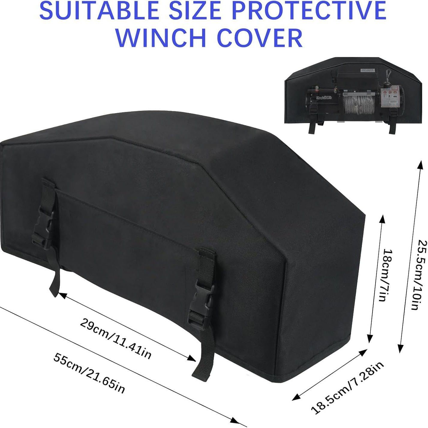 Winch Cover, Heavy Duty Waterproof UV Resistant Accessories , Indoor Outdoor view 5