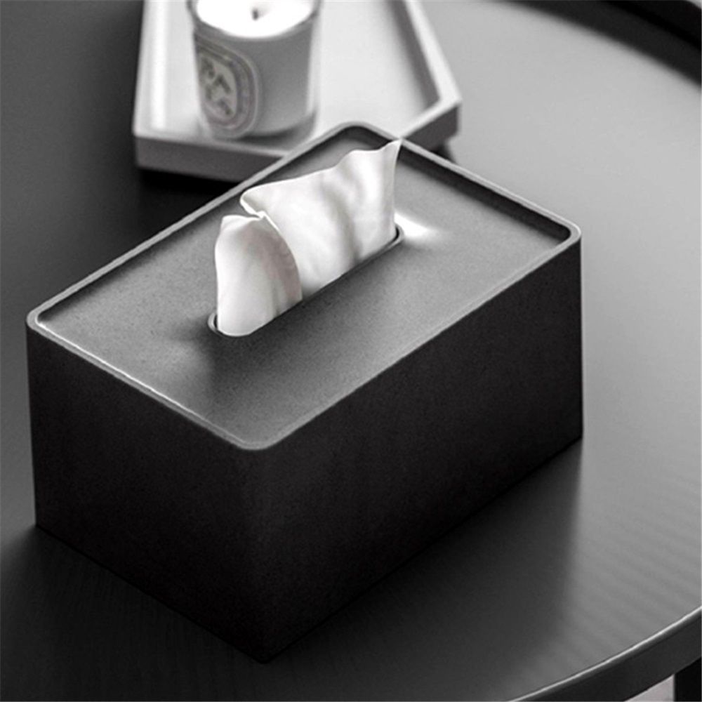 Tissue Box Cover, Rectangular Facial Tissue Holder with Bottom, Decorative view 2