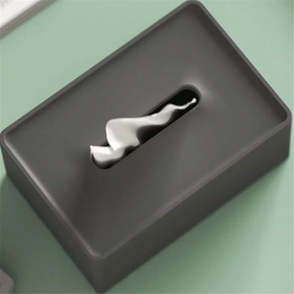 Tissue Box Cover, Rectangular Facial Tissue Holder with Bottom, Decorative view 3