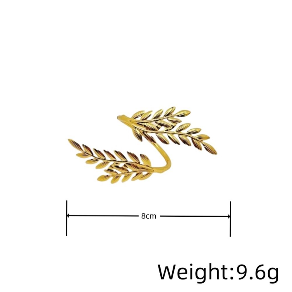 Gold Napkin Rings Set of 12 Metal Napkin Holder for Table Wheat Sheaf Napkin view 5