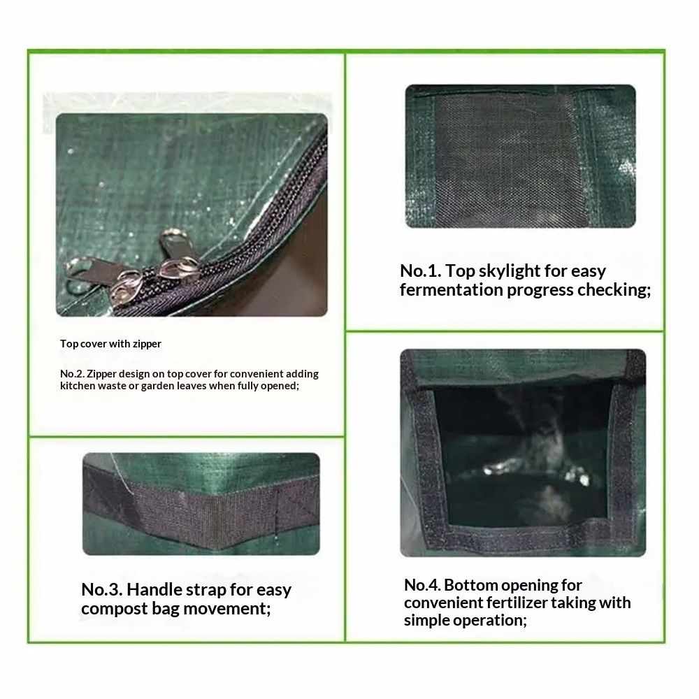 Big Compost Bag - Garden Compost Bin for Yard Garbage Cans Plant growth bag view 2