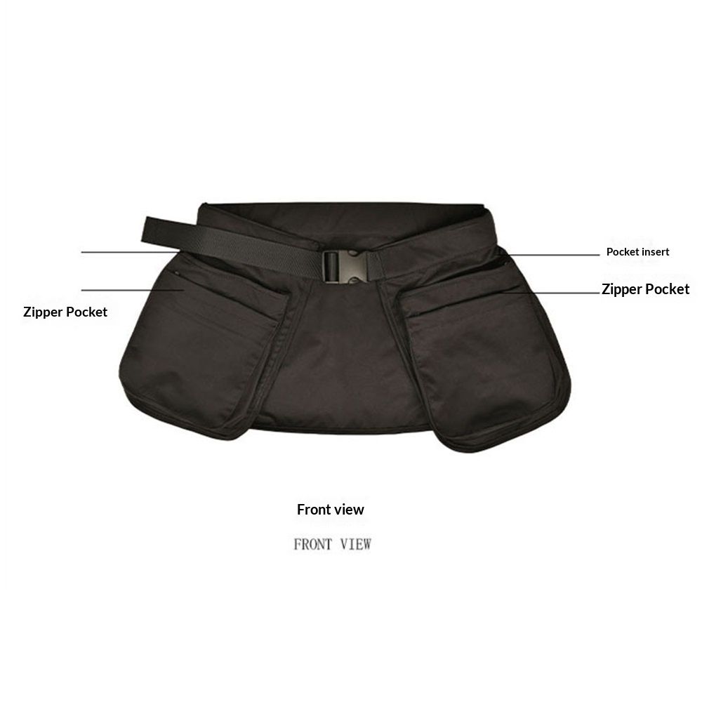 Waist Apron - 6 Pockets with Zippers & Adjustable Clip Belt For Kitchen view 3